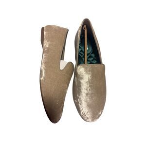 Birdies Velvet Flats in Neutral Beige